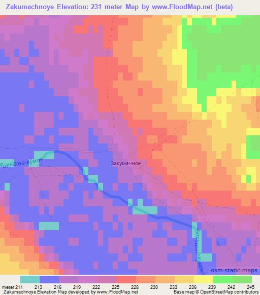 Zakumachnoye,Russia Elevation Map