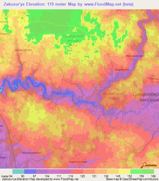 Zakozur'ye,Russia Elevation Map