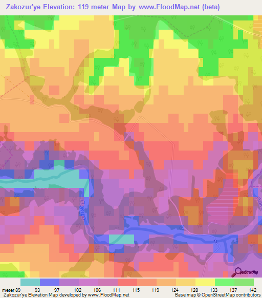 Zakozur'ye,Russia Elevation Map