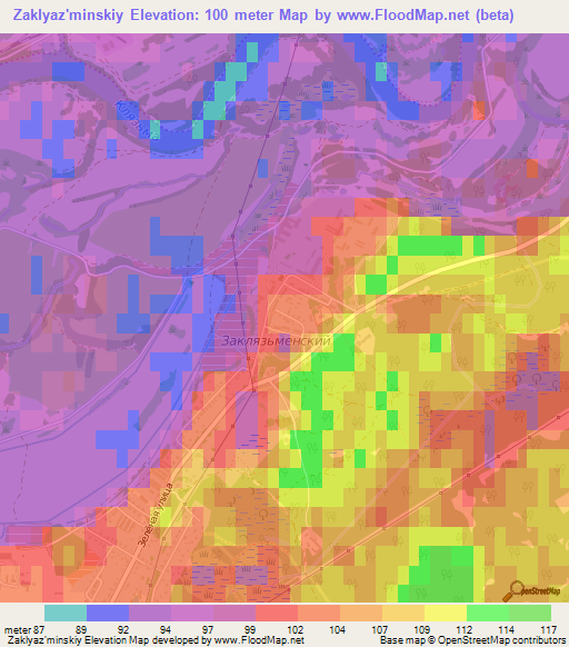 Zaklyaz'minskiy,Russia Elevation Map