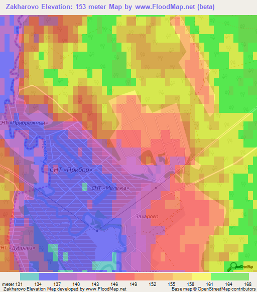 Zakharovo,Russia Elevation Map