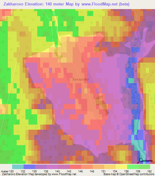 Zakharovo,Russia Elevation Map