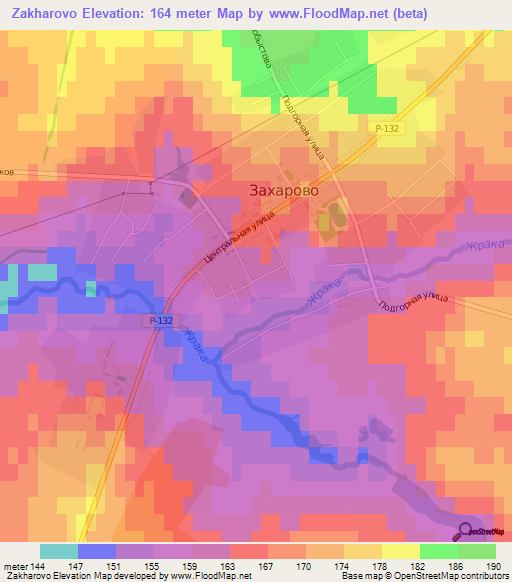 Zakharovo,Russia Elevation Map