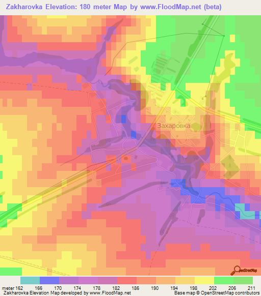 Zakharovka,Russia Elevation Map