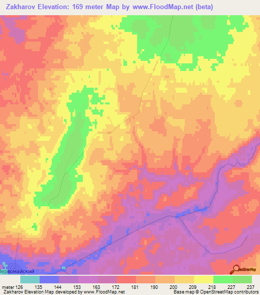 Zakharov,Russia Elevation Map