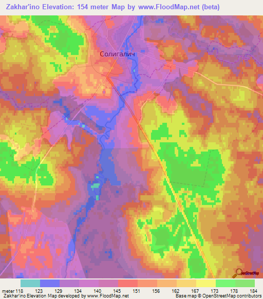 Zakhar'ino,Russia Elevation Map