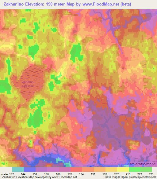 Zakhar'ino,Russia Elevation Map