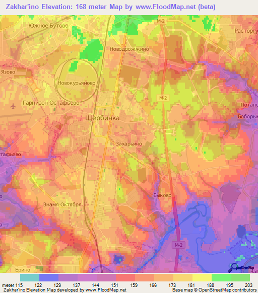 Zakhar'ino,Russia Elevation Map