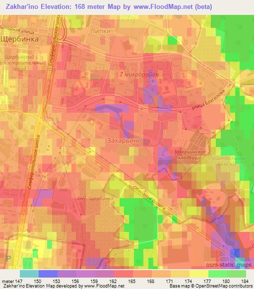 Zakhar'ino,Russia Elevation Map
