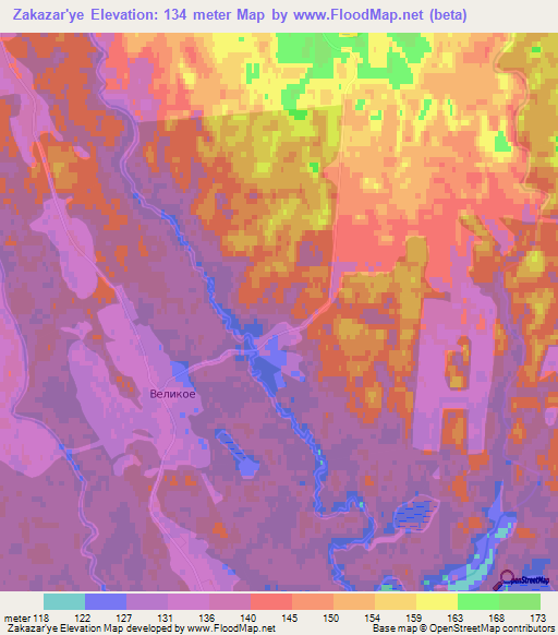 Zakazar'ye,Russia Elevation Map