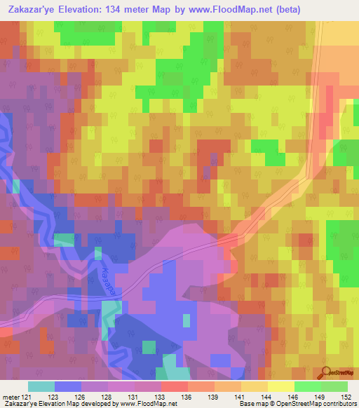 Zakazar'ye,Russia Elevation Map