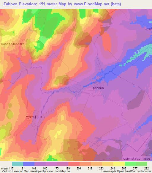 Zaitovo,Russia Elevation Map