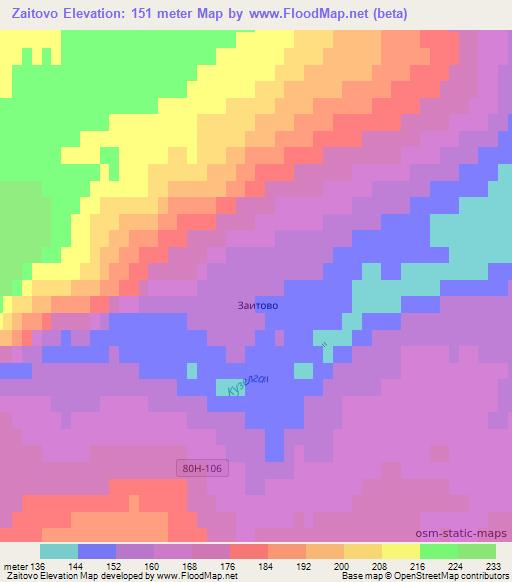 Zaitovo,Russia Elevation Map