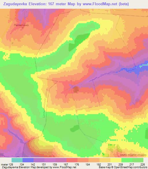 Zagudayevka,Russia Elevation Map