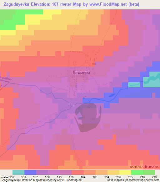 Zagudayevka,Russia Elevation Map