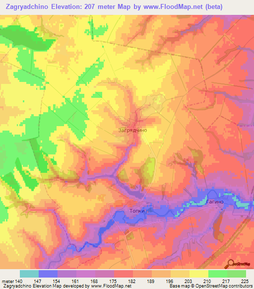 Zagryadchino,Russia Elevation Map