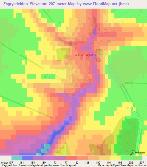 Zagryadchino,Russia Elevation Map