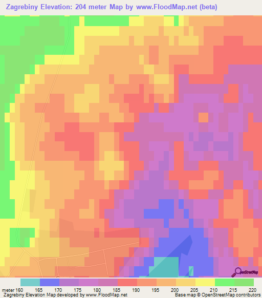 Zagrebiny,Russia Elevation Map