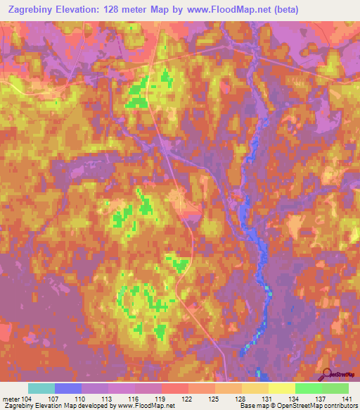 Zagrebiny,Russia Elevation Map