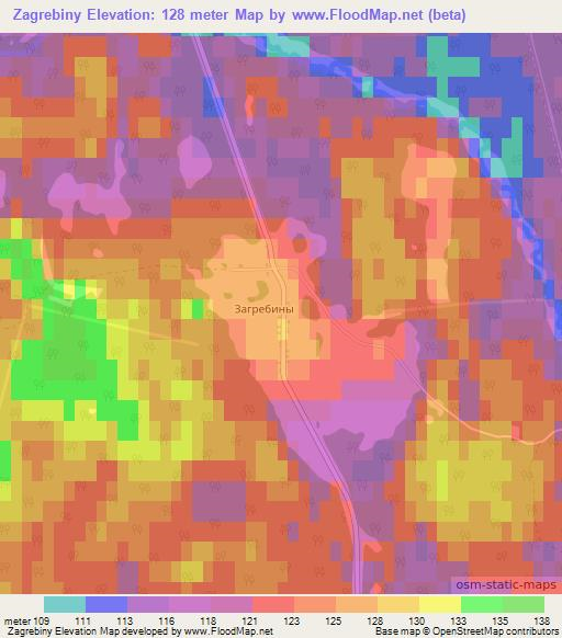 Zagrebiny,Russia Elevation Map