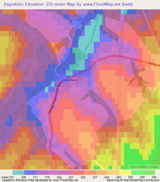 Zagrebino,Russia Elevation Map