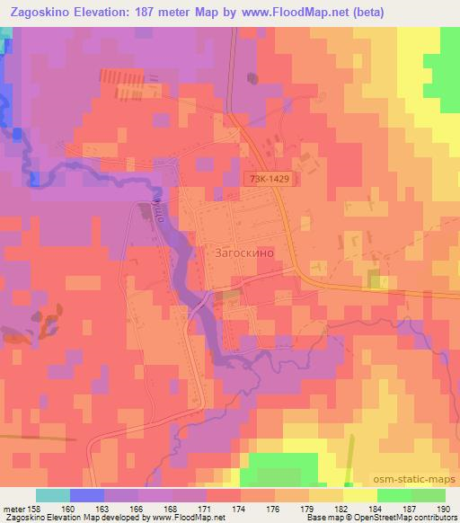 Zagoskino,Russia Elevation Map