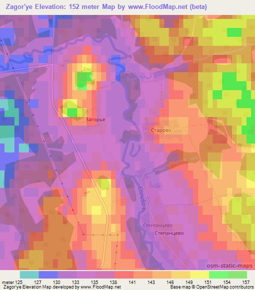 Zagor'ye,Russia Elevation Map