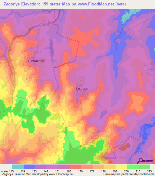 Zagor'ye,Russia Elevation Map