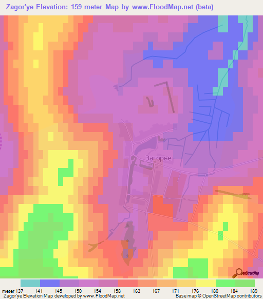 Zagor'ye,Russia Elevation Map