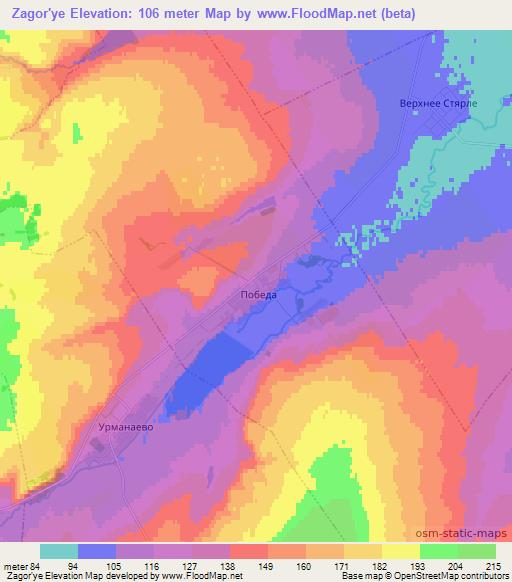 Zagor'ye,Russia Elevation Map