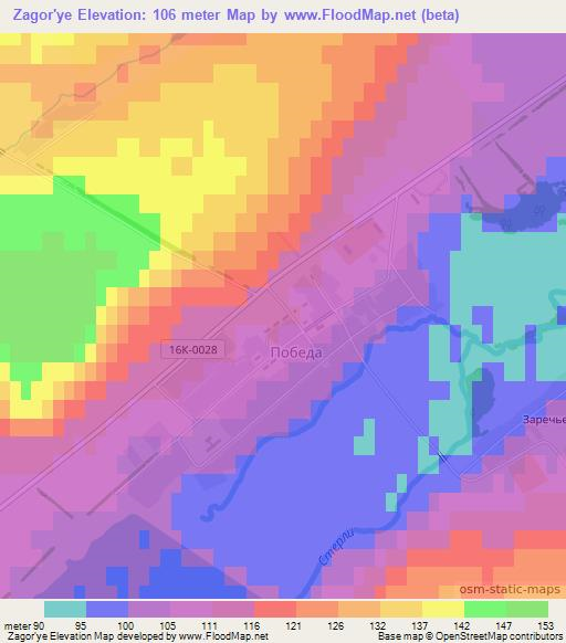 Zagor'ye,Russia Elevation Map