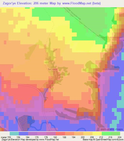 Zagor'ye,Russia Elevation Map