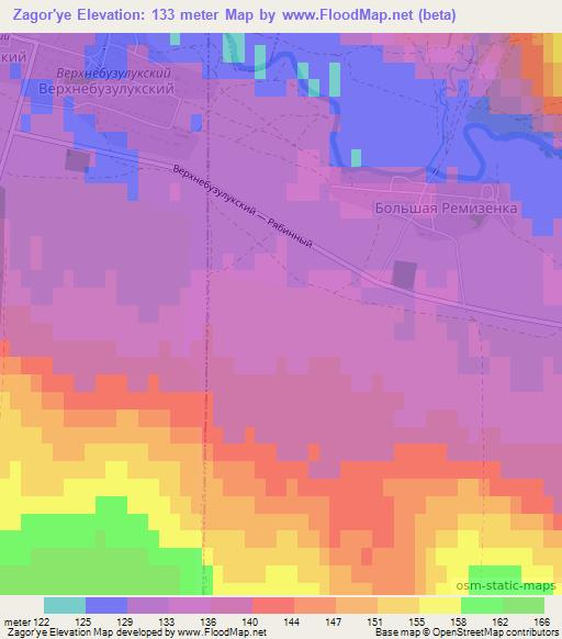 Zagor'ye,Russia Elevation Map