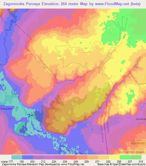 Zagornovka Pervaya,Russia Elevation Map