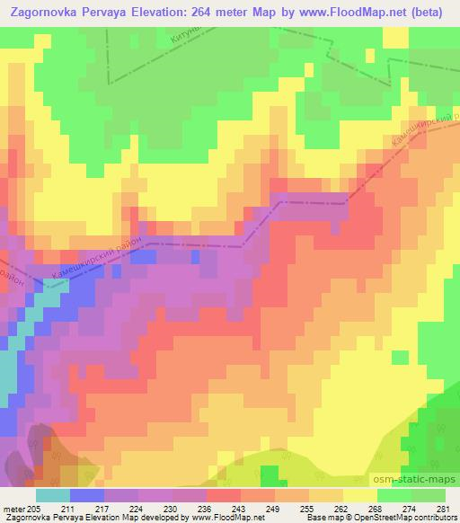 Zagornovka Pervaya,Russia Elevation Map