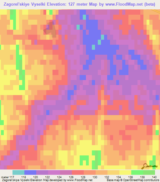 Zagorel'skiye Vyselki,Russia Elevation Map