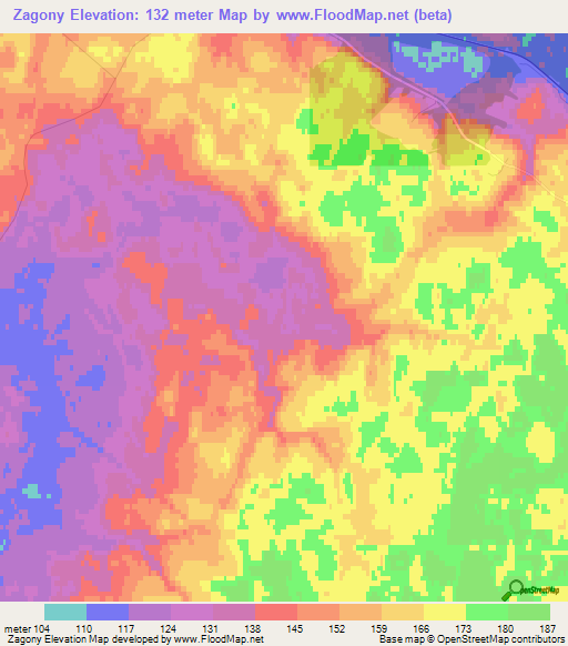 Zagony,Russia Elevation Map