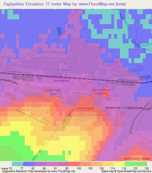 Zaglyadino,Russia Elevation Map