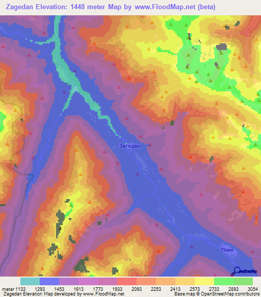 Zagedan,Russia Elevation Map