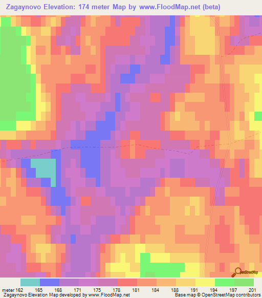 Zagaynovo,Russia Elevation Map