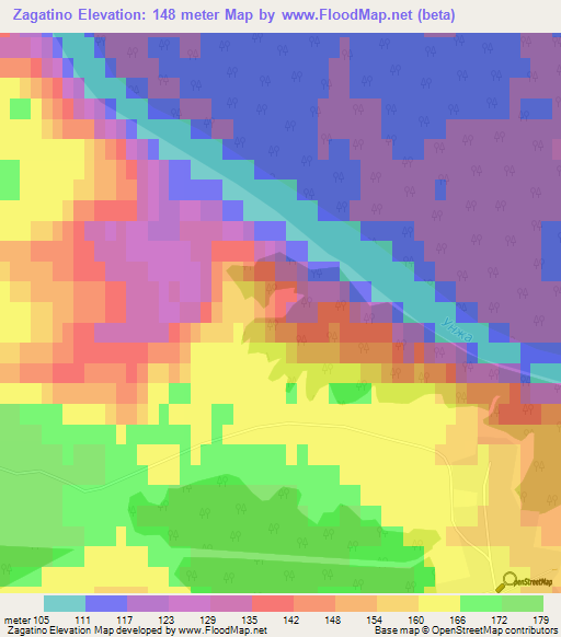 Zagatino,Russia Elevation Map