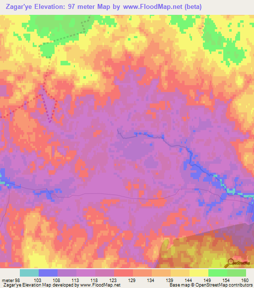 Zagar'ye,Russia Elevation Map