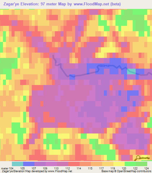 Zagar'ye,Russia Elevation Map