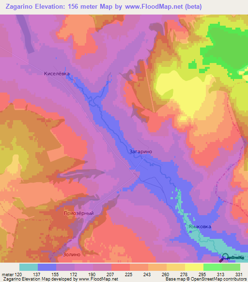 Zagarino,Russia Elevation Map