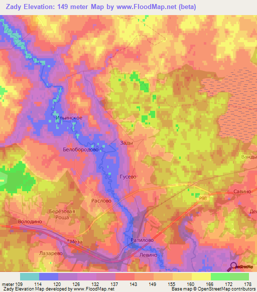 Zady,Russia Elevation Map