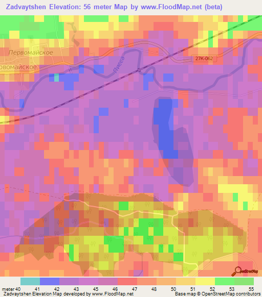 Zadvaytshen,Russia Elevation Map