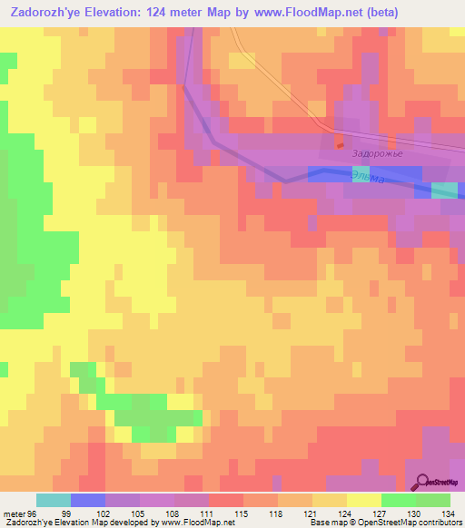 Zadorozh'ye,Russia Elevation Map