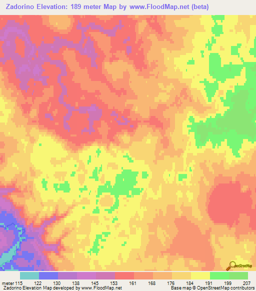 Zadorino,Russia Elevation Map