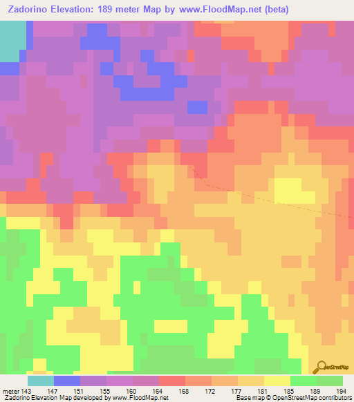 Zadorino,Russia Elevation Map