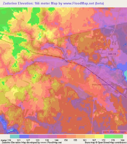 Zadorino,Russia Elevation Map